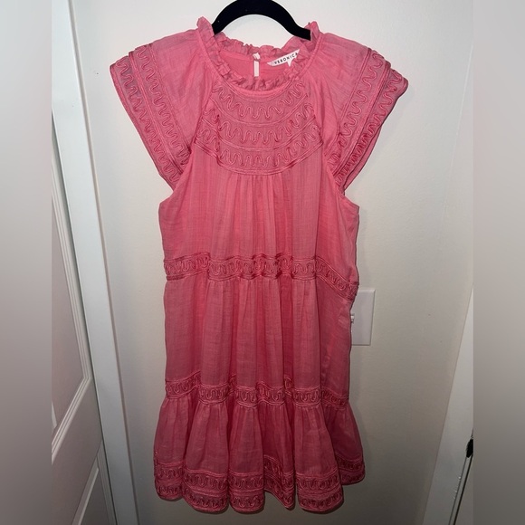 Veronica Beard - $598 Keely Pink Dark Peony Mini Dress Size 4 - Like NEW! - Picture 12 of 14